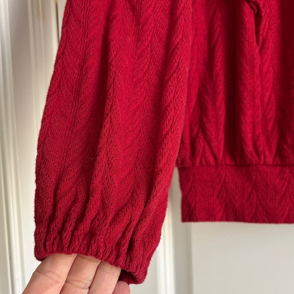 LOFT Red Ruffle Top - Picture 5 of 7